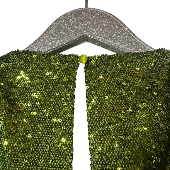 Cinq a Sept Skylar Dress Lime Green Sequins - Picture 6 of 9